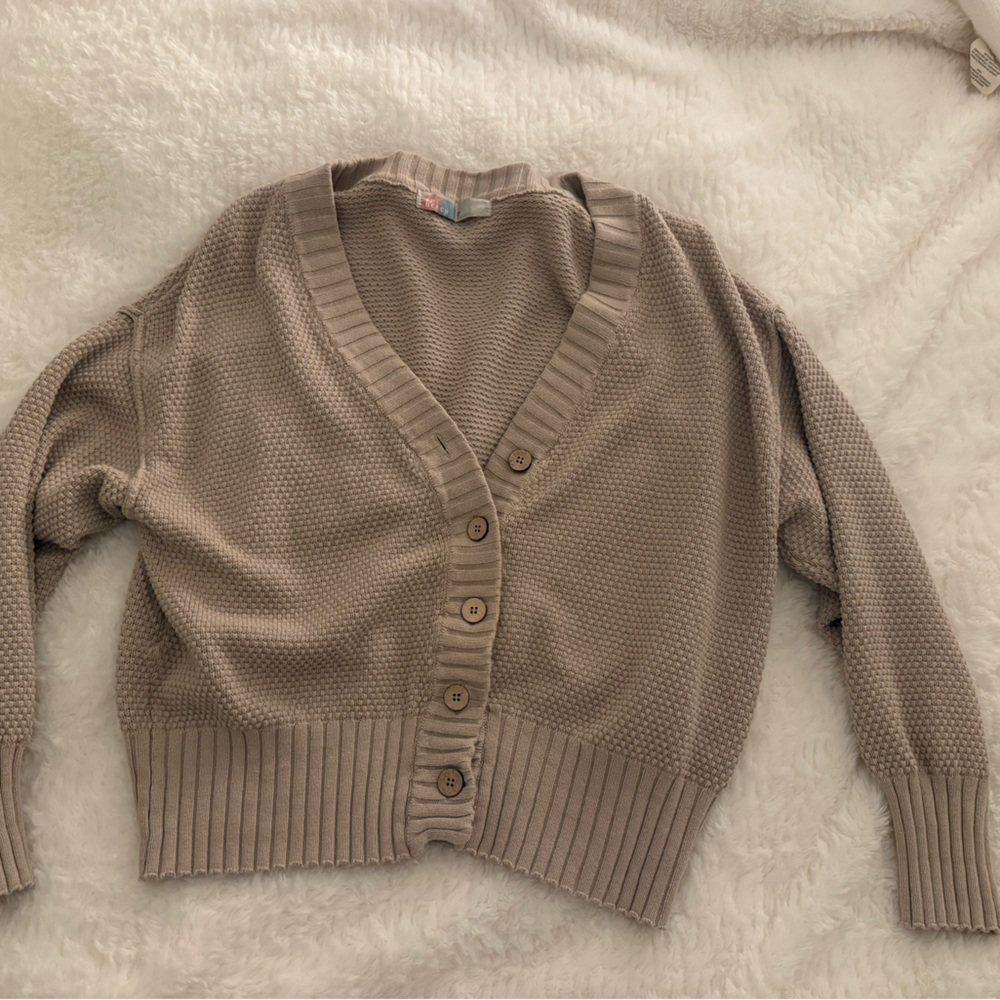 Free People Taupe Cardigan Sweater